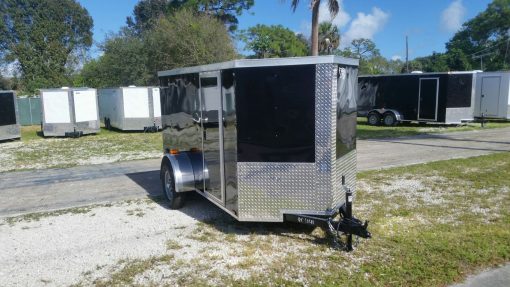 5x10 SA Trailer - Black, Ramp, Side Door, Side Vents