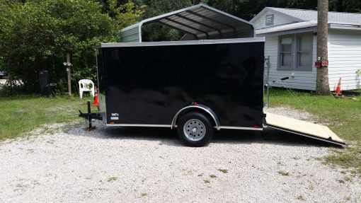 5x10 SA Trailer - Black, Ramp, Side Door, Side Vents