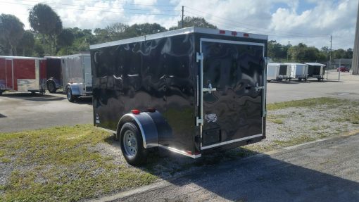 5x10 SA Trailer - Black, Ramp, Side Door, Side Vents