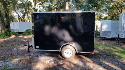 5x10 SA Trailer - Black, Ramp, Side Door, Side Vents, Extra Height