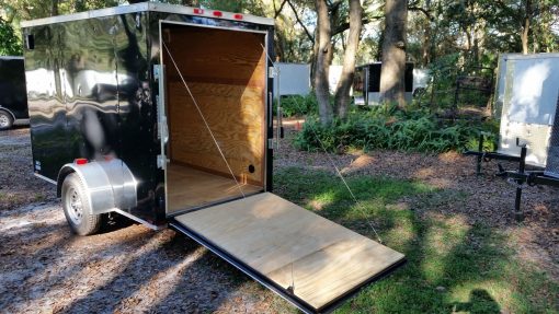 5x10 SA Trailer - Black, Ramp, Side Door, Side Vents, Extra Height