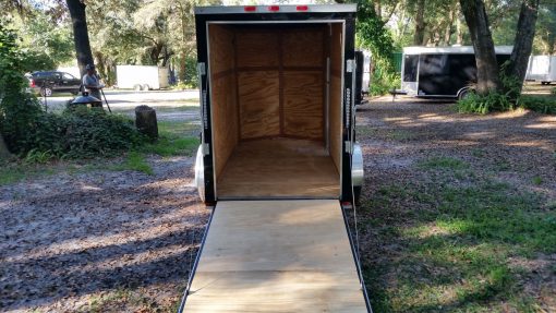 5x10 SA Trailer - Black, Ramp, Side Door, Side Vents, Extra Height