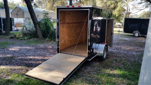 5x10 SA Trailer - Black, Ramp, Side Door, Side Vents, Extra Height