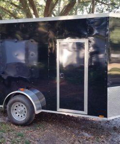 5x10 SA Trailer - Black, Ramp, Side Door, Side Vents, Extra Height