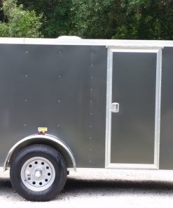 5x10 SA Trailer - Charcoal Grey, Ramp, Side Door, Roof Vent