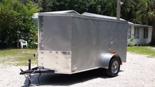 5x10 SA Trailer - Silver Frost, Ramp, Side Door, Roof Vent