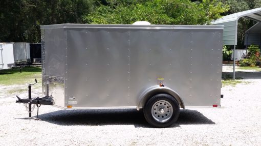 5x10 SA Trailer - Silver Frost, Ramp, Side Door, Roof Vent