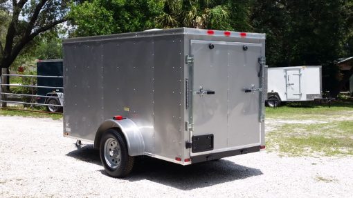 5x10 SA Trailer - Silver Frost, Ramp, Side Door, Roof Vent