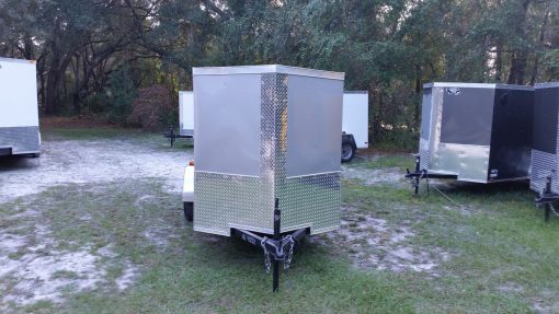 5x10 SA Trailer - Silver Frost, Ramp, Side Door, Side Vents