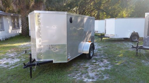 5x10 SA Trailer - Silver Frost, Ramp, Side Door, Side Vents