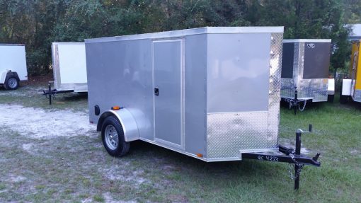 5x10 SA Trailer - Silver Frost, Ramp, Side Door, Side Vents
