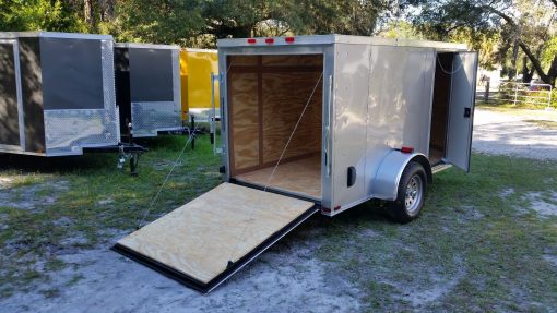 5x10 SA Trailer - Silver Frost, Ramp, Side Door, Side Vents