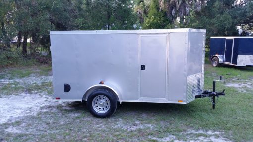 5x10 SA Trailer - Silver Frost, Ramp, Side Door, Side Vents