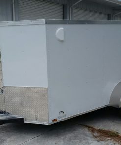 5x10 SA Trailer - White, Ramp, Side Door, Side Vents