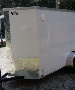 5x10 SA Trailer - White, Ramp, Side Door, Side Vents, Extra Height