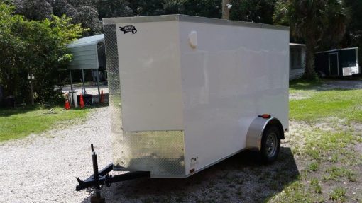 5x10 SA Trailer - White, Ramp, Side Door, Side Vents, Extra Height