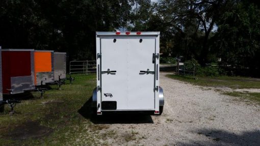 5x10 SA Trailer - White, Ramp, Side Door, Side Vents, Extra Height