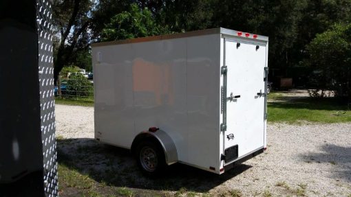 5x10 SA Trailer - White, Ramp, Side Door, Side Vents, Extra Height
