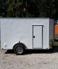 5x10 SA Trailer - White, Ramp, Side Door, Side Vents, Extra Height