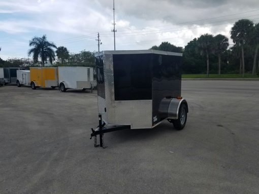 5x6 SA Trailer - Black, Barn Door, Side Vents