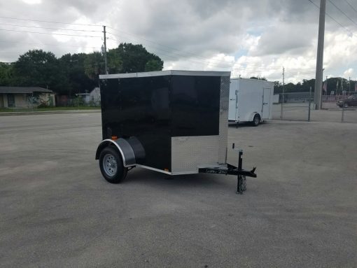 5x6 SA Trailer - Black, Barn Door, Side Vents