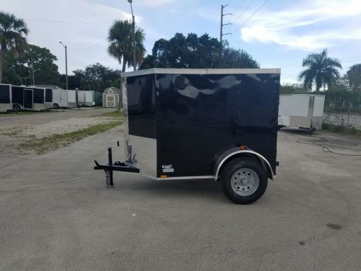 5x6 SA Trailer - Black, Barn Door, Side Vents