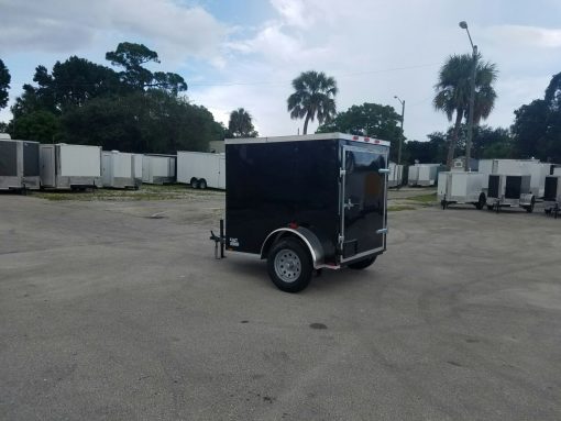 5x6 SA Trailer - Black, Barn Door, Side Vents