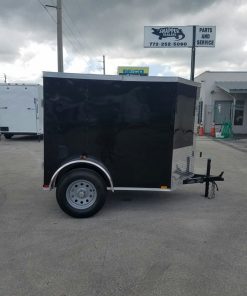 5x6 SA Trailer - Black, Barn Door, Side Vents