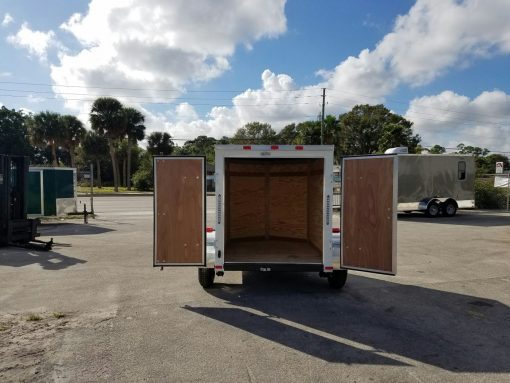 5x6 SA Trailer - White, Barn Doors, Side Vents