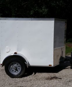 5x6 SA Trailer - White, Barn Door, Side Vents