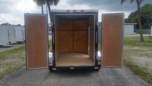 5x8 SA Trailer - Black, Double Doors, Side Door, Side Vents, Extended Tongue, Extra Height, Spare Mount