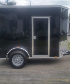 5x8 SA Trailer - Black, Double Doors, Side Door, Side Vents, Extended Tongue, Extra Height, Spare Mount