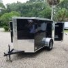 5x8 SA Trailer - Black, Barn Doors, Side Door, Side Vents