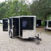 5x8 SA Trailer - Black, Barn Doors, Side Door, Side Vents
