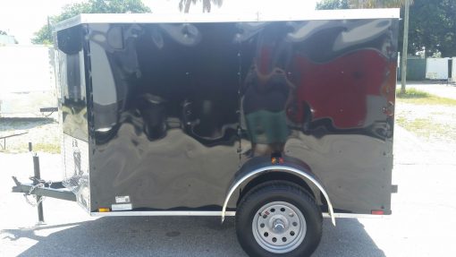 5x8 SA Trailer - Black, Ramp, Side Door, Side Vents