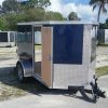 5x8 SA Trailer - Blue, Ramp, Side Door, Side Vents
