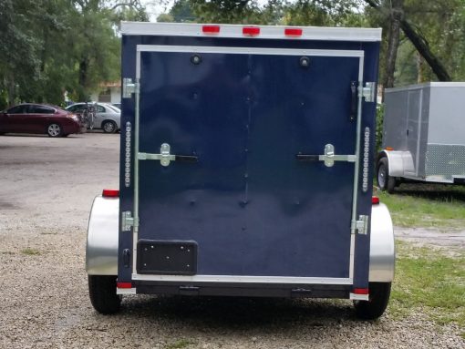 5x8 SA Trailer - Blue, Ramp, Side Door, Side Vents