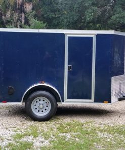 5x8 SA Trailer - Blue, Ramp, Side Door, Side Vents