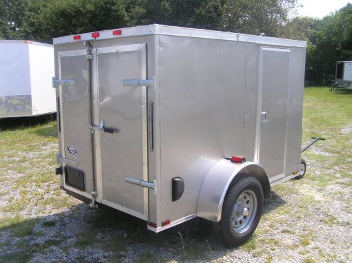 5x8 SA Trailer - Champagne, Double Doors, Side Door, Side Vents