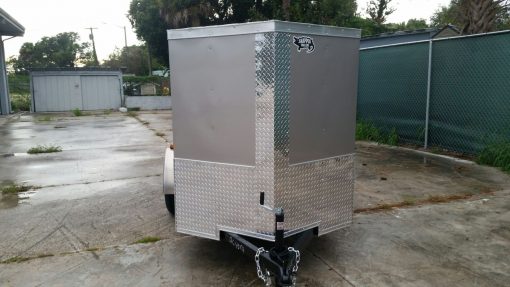 5x8 SA Trailer - Champagne, Ramp, Side Door, Side Vents
