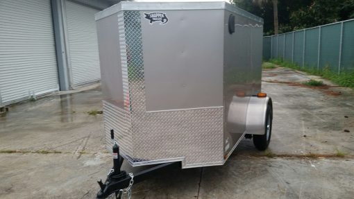 5x8 SA Trailer - Champagne, Ramp, Side Door, Side Vents