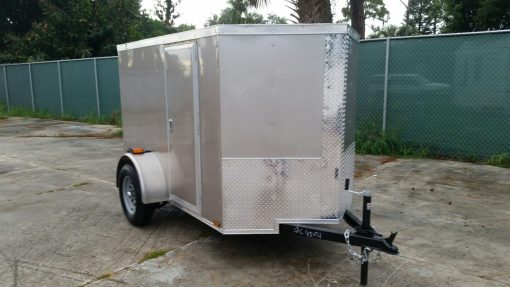 5x8 SA Trailer - Champagne, Ramp, Side Door, Side Vents