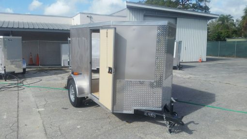 5x8 SA Trailer - Champagne, Ramp, Side Door, Side Vents