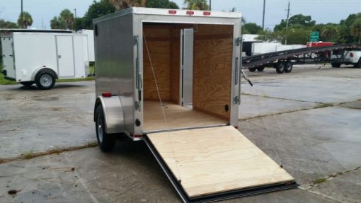 5x8 SA Trailer - Champagne, Ramp, Side Door, Side Vents