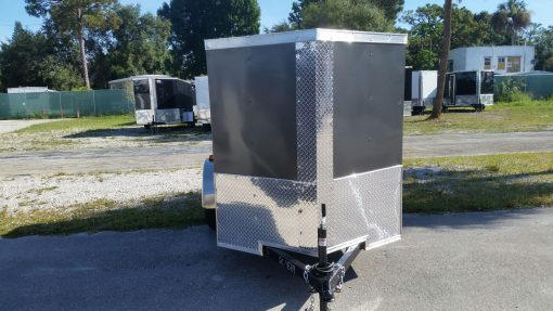 5x8 SA Trailer - Charcoal Gray, Ramp, Side Door, Side Vents