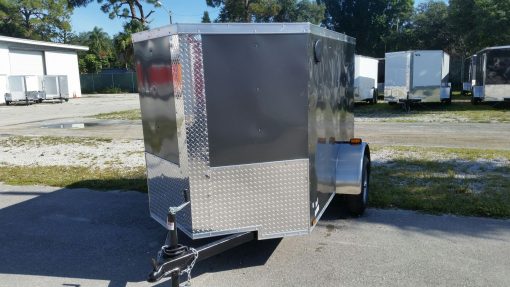 5x8 SA Trailer - Charcoal Gray, Ramp, Side Door, Side Vents