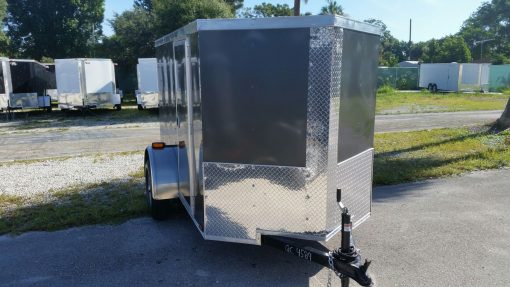 5x8 SA Trailer - Charcoal Gray, Ramp, Side Door, Side Vents