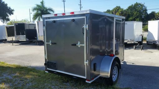 5x8 SA Trailer - Charcoal Gray, Ramp, Side Door, Side Vents