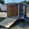 5x8 SA Trailer - Charcoal Gray, Ramp, Side Door, Side Vents