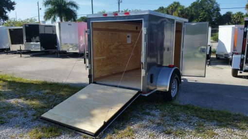 5x8 SA Trailer - Charcoal Gray, Ramp, Side Door, Side Vents